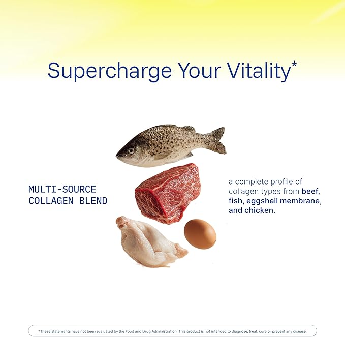 ProHealth Longevity Collagen Complete Powder - for People Over 40. 20g Multi Collagen. Hyaluronic Acid. for Joints Bones Hair Skin Muscles Gut - 30 Servings