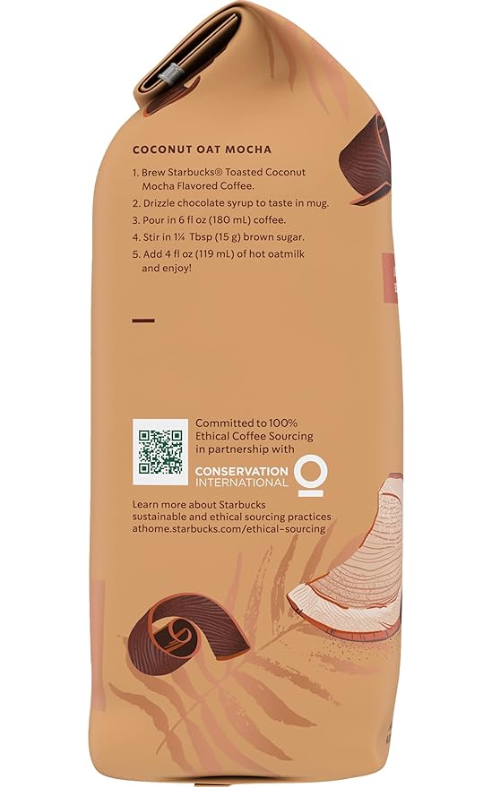 Starbucks Flavored Ground Coffee (Toasted Coconut Mocha 17 oz (Pack of 4)) Pack of 1