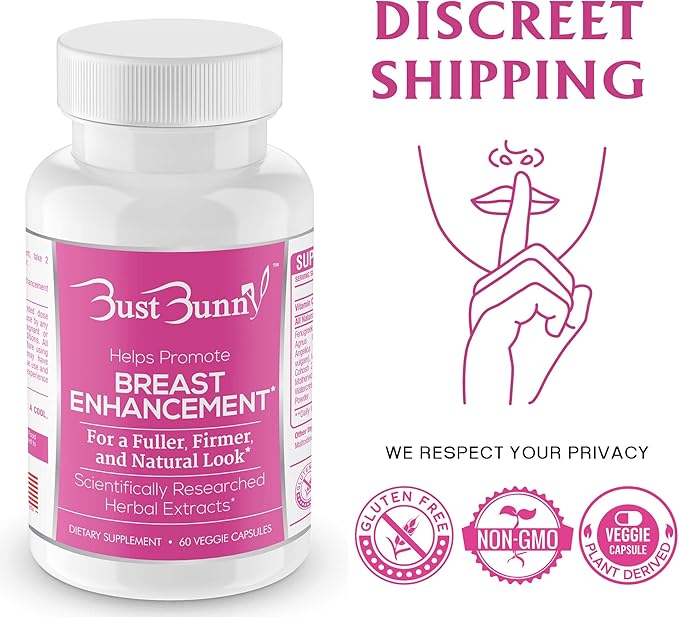 Breast Enhancement Pills - Vegan Friendly - 3 Month Supply | #1 Natural Way to a Fuller Firmer Look by BUST BUNNY