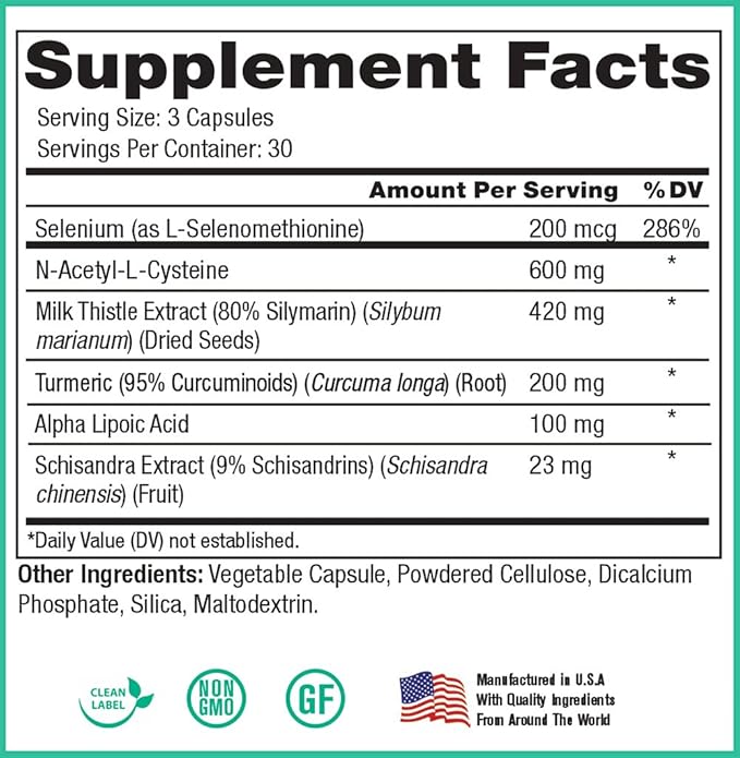 Peak Pure &amp Natural Peak Liver Support Milk Thistle Based Liver Support Supplement | Liver Cleanse and Detox | 90 Capsules