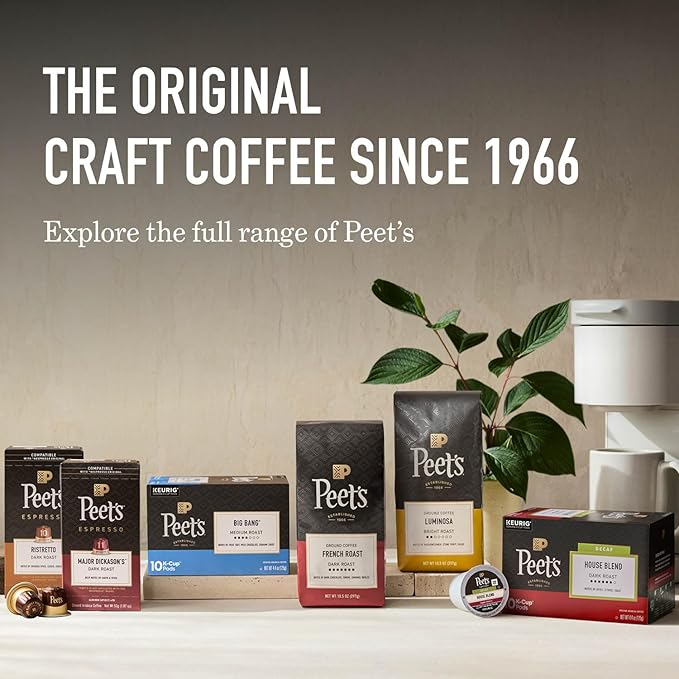 Peet's Coffee Medium Roast Decaf Espresso Capsules Compatible with Nespresso Original Machine Decaffeinated Arabica Coffee - Decaf Ristretto Intensity 10 100 CT (10 Boxes of 10 Espresso Capsules)