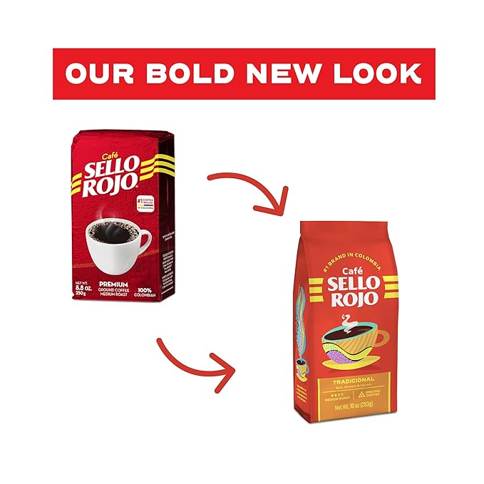 Café Sello Premium Colombian Coffee | Smooth &amp Flavorful | Low Acidity No Bitter Aftertaste | 100% Colombian Medium Roast Ground Coffee | Café de Colombia | 16 Ounce (Pack of 3)