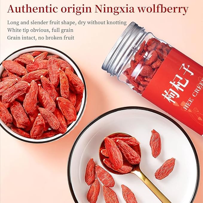 Premium Ning Xia Dried Goji Berry 9.87oz/280g Large Size Wolfberry Vegan Wolfberries Perfect for Herbal Tea Snacks Baking Cook Porridge Stewed Soup Sulfur Free No Additives 宁夏枸杞子 红枸杞