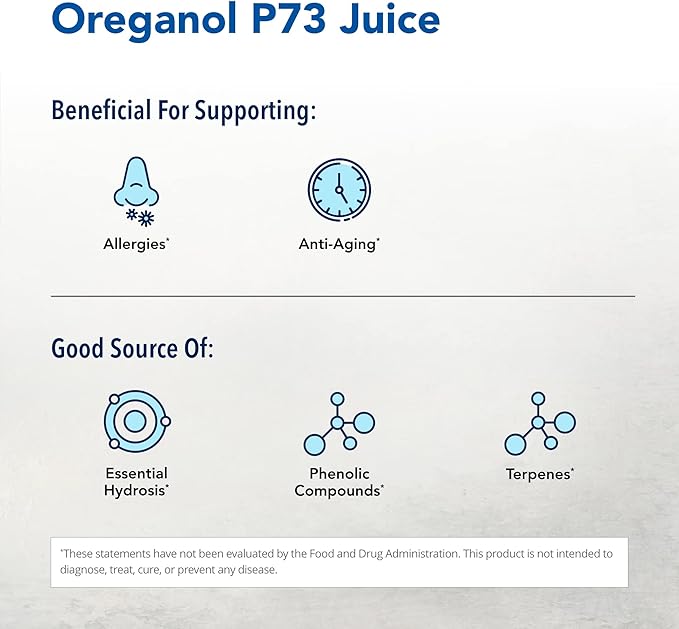 NORTH AMERICAN HERB &amp SPICE Oreganol P73 Juice - 12 fl oz Pack of 2 - Wild Oregano Oil - Heart &amp Digestive Health - Kidney Pancreas &amp Liver Support - Non-GMO - 346 Total Servings