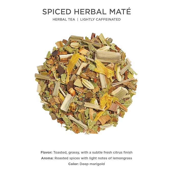 Tea Forte Spiced Herbal Maté Premium Loose Leaf Caffeinated Herbal Tea Blend Canister Makes 35-50 Cups