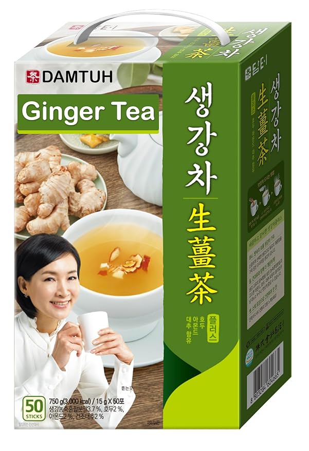 Damtuh Korean Traditional Ginger Tea Plus Ginger Powder 15g x 50 Sticks