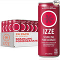 IZZE Sparkling Water Juice Beverage Blend Pomegranate No Sugar Added 8.4 FL OZ 24 Cans