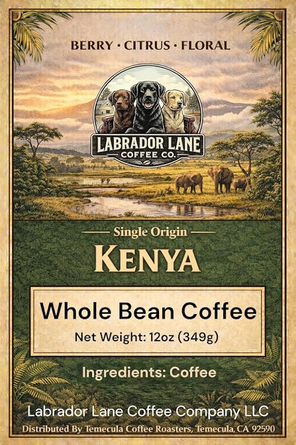 Kenya - Single Origin Whole Bean Premium Small Batch Coffee 12oz (Whole Bean)