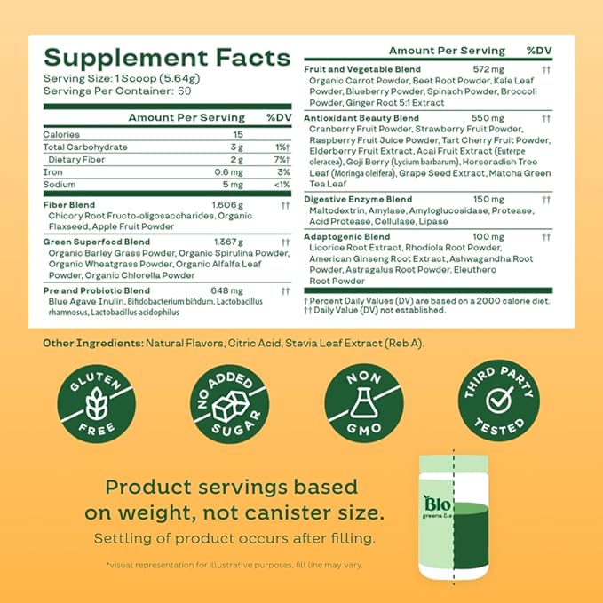 Bloom Nutrition Superfood Greens Powder Digestive Enzymes with Probiotics and Prebiotics Gut Health Bloating Relief for Women Chlorella Green Juice Mix with Beet Root Powder 60 SVG Mango