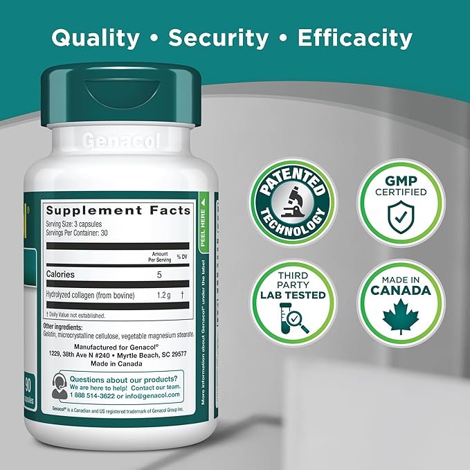 Genacol Original – Collagen Supplement with Ultra-Hydrolyzed Collagen Peptides Maintains Joint Health for Joints &amp Knees 90 Capsules (30-Day Supply)