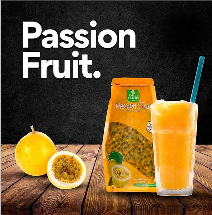 Deli Food Passion Fruit Maracuya Pulp 100% Real Fruit 16 oz For Juices Smoothies and Shakes Keep Refrigerated