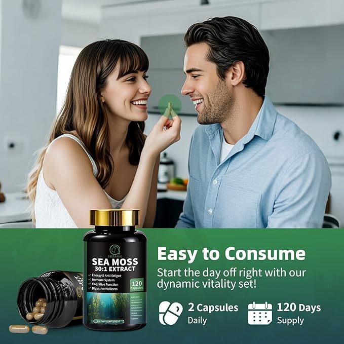 Shilajit for Men Sea Moss and Shilajit Bundle All in 1 Supplements with Coenzyme Q10 Black Seed Ashwagandha Taurine Burdock for Energy Endurance Antioxidant &amp Immune Support 240 Capsules