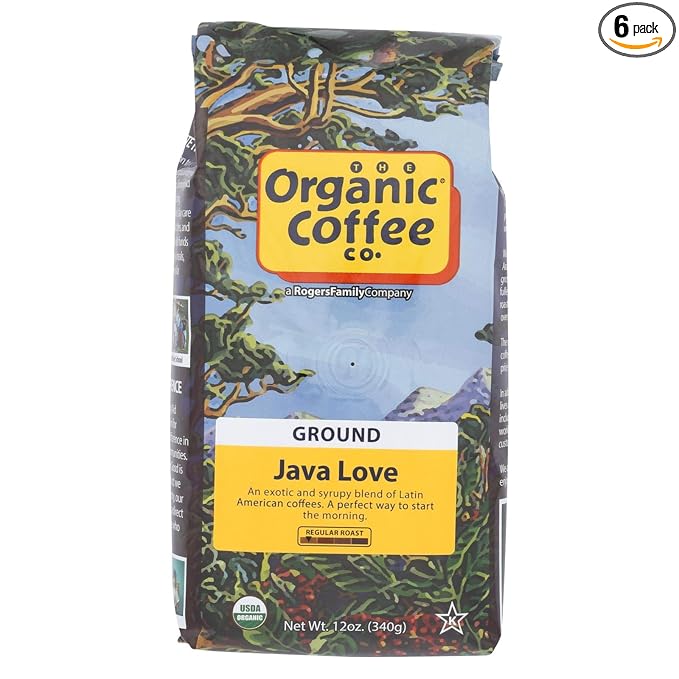 Organic Coffee Company Ground Coffee - Java Love - Case of 6 - 12 oz.