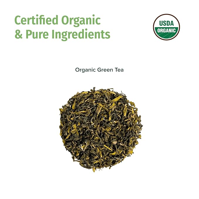 NEPAL TEA Organic Green Tea Bags from the Himalayas - 50 Pyramid Tea Bags Single Origin from a Family Farm - Green Tea Bags with Loose Leaf Tea Inside (Himalayan Mist)