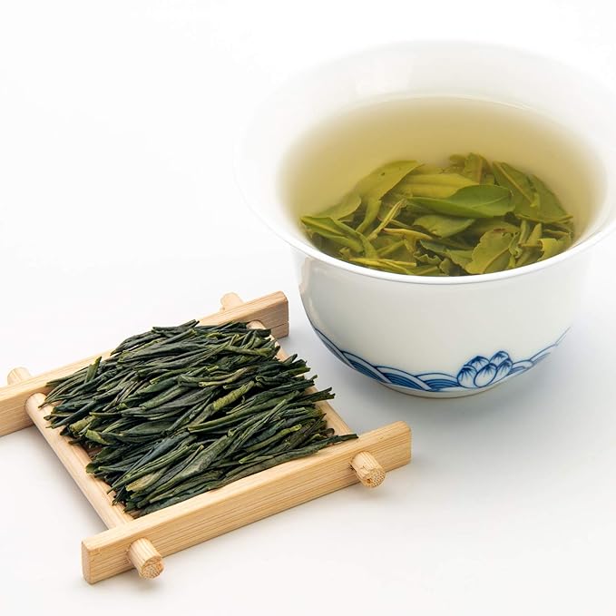 Oriarm 250g / 8.82oz Mount Emei Zhu Ye Qing Green Tea - Bamboo Leaf Green Chinese Tea Loose Leaf - Yuqian 3rd Grade - Naturally High Mountain Grown