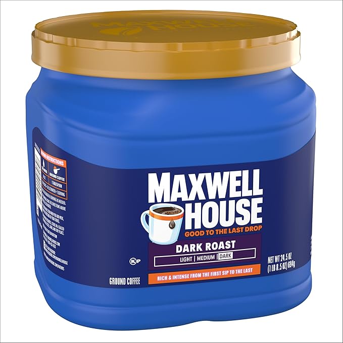 Maxwell House Dark Roast Ground Coffee (24.5 oz Canister)