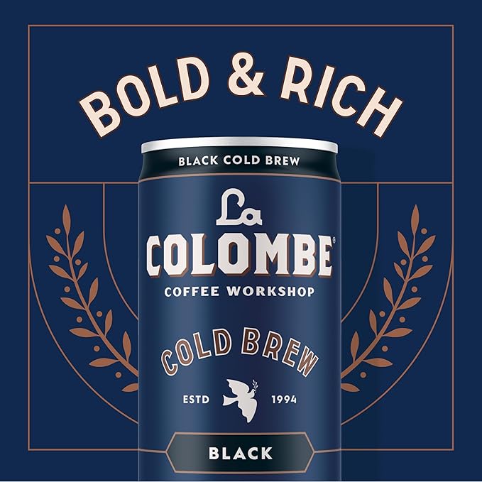 La Colombe Coffee Cold Brew Black Unsweetened 11 fl oz Cans (Pack of 12) Coffeehouse Quality Natural Sweetness Specialty Grade Coffee Beans Ready-to-Drink On-the-Go