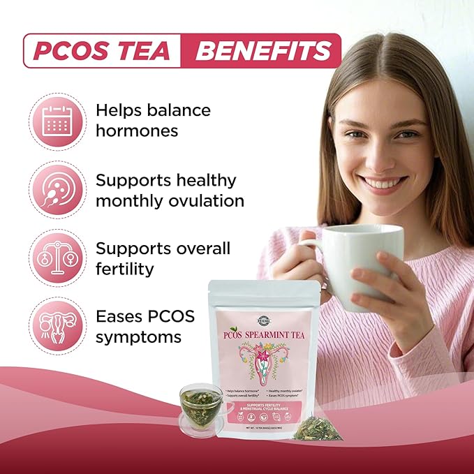 Aromlife Natrual PCOS Spearmint Tea for Female Hormone Balance 20 Teabags PCOS Herbal Tea Helps to Get Pregnant Fast 10 Teabags/Pack Organic Spearmint Tea Supports Overall Fertility Caffeine-free