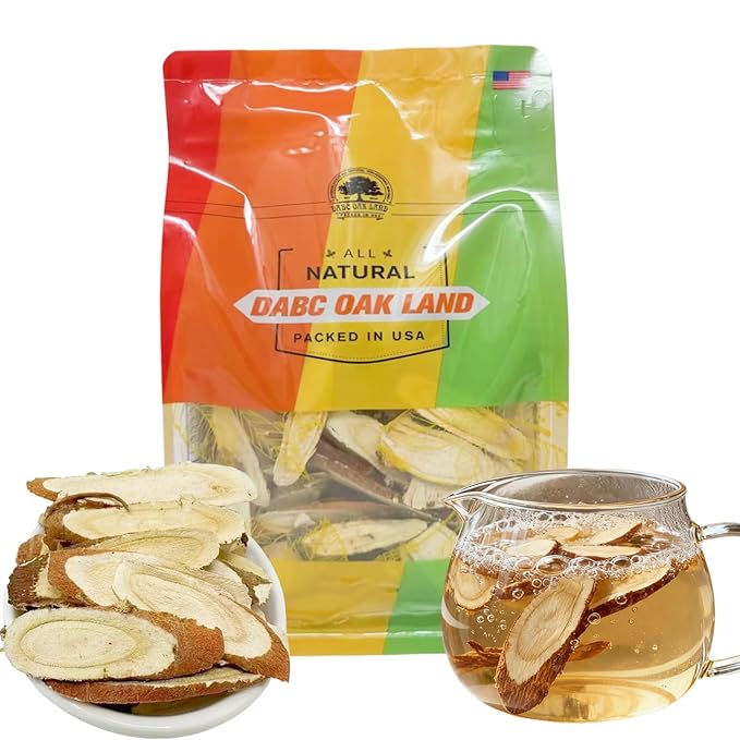 DABC OAK LAND 16OZ Licorice Root Slices Premium Natural Gan Cao Slice Root TeaExpectorant and cough relieving Traditional Chinese Herbal For Tea Baking Beverage Mix Pure Liquorice Flavor 大甘草片 La