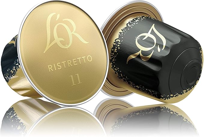 L'Or Espresso Café Ristretto - Intensité 11 - 50 Capsules en Aluminium Compatibles avec les Machines Nespresso (Lot de 5X10 capsules)