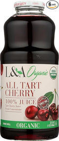 L&ampA Organic All Tart Cherry Juice Sugar Free 35 Fluid Ounces (Pack Of 6)