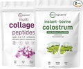 Micro Ingredients Multi Collagen Protein Powder 16oz &amp Instant Colostrum Powder Bundle 2 Pack | Grass-Fed Collagen Peptides | Premium Bovine Mother’s First Milk