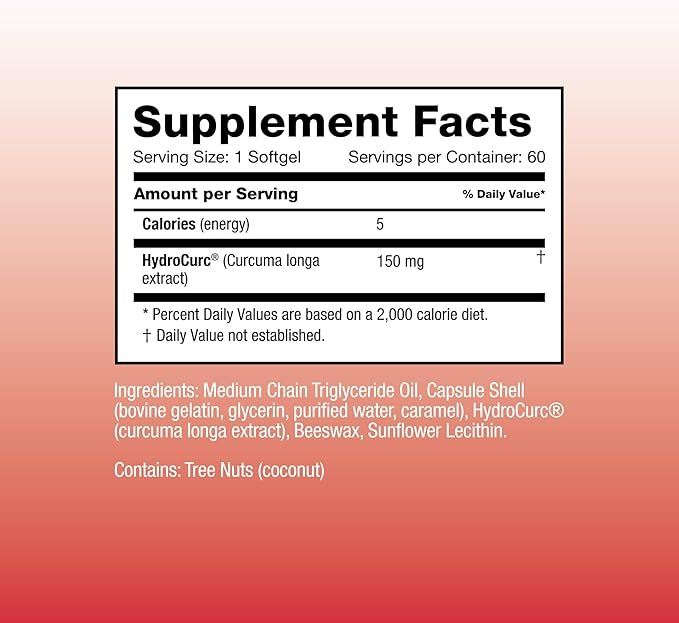 Omax3 HydroCurc Turmeric Curcumin Softgels – Highly Bioavailable Nanoparticle Potency &amp Absorption 150mg HydroCurc 60 Softgels