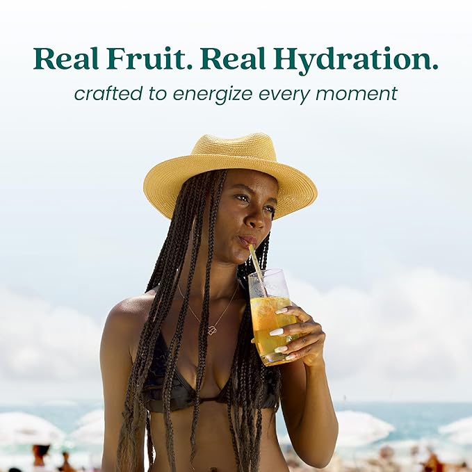 Smartfruit Revive Refresher – Star Fruit Passion Fruit Mango – Made with Real Fruit Juice No Added Sugar Coconut Water for Hydration Green Coffee Bean Extract for Natural Energy – 48oz Drink Mix