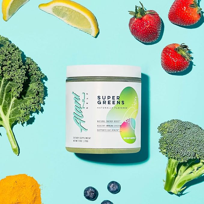 Alani Nu Super Greens Powder Wild Berry | Green Juice Supplement | Spirulina + Wheat Grass Powder | Naturally Flavored | Smoothie Juice Mix | Gluten Free | Vegan | 30 Servings