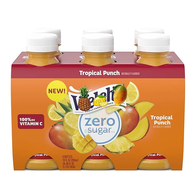Welch$ Zero Sugar Drink - Tropical Punch 10 Fl Oz (6 Pack)