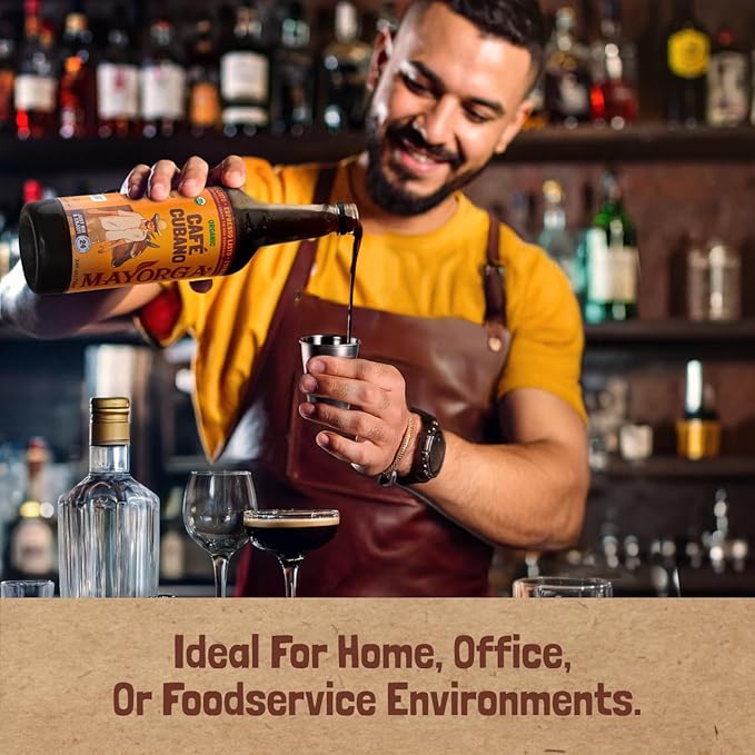 Mayorga Espresso Listo Coffee Concentrate Organic Espresso Ready-to-Drink Coffee 24 Servings Bottle Bold Smooth Flavor Cold Brew Coffee Barista-Quality Sustainably Sourced - 24.35 fl oz