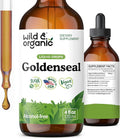 Wild &amp Organic Goldenseal Tincture - Lung &amp Digestive Support - Goldenseal Root Extract Liquid Drops - Vegan Sugar &amp Alcohol-Free Herb Supplement - 4 fl oz
