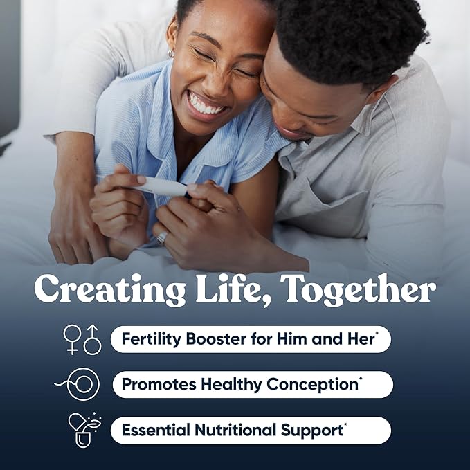 Conception for Her &amp Conception for Him Bundle - Fertility Supplements for Couples - Hormonal Balance Cycle &amp Ovulation Support + Sperm Count Motility &amp Strength - 120 Vegetarian Capsule