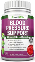 Blood Pressure Support Supplement - 13 Herbs &amp Vitamins - with Hawthorn Hibiscus Garlic &amp Olive Leaf Extract - Natural Supplement for Women &amp Men - High Strength Capsules - Non-GMO - 90