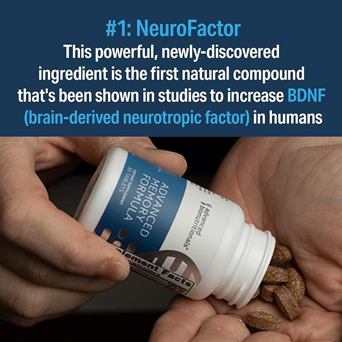 Advanced Bionutritionals Advanced Memory Formula Brain Booster Supplement for Memory and Focus Acetylcholine Alpha-GPC NeuroFactor Manufactured in The USA 60 Tablets