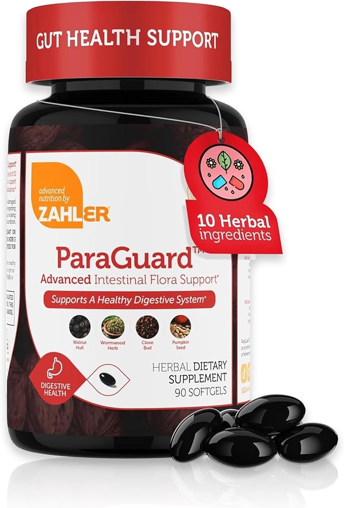 Zahler - ParaGuard Cleanse Softgels - Gut Health Detox Supplement - Formula has Wormwood Garlic Bulb Pumpkin Seed Clove &amp More - Natural Cleanse Detox for Humans - Certified Kosher 90 Count