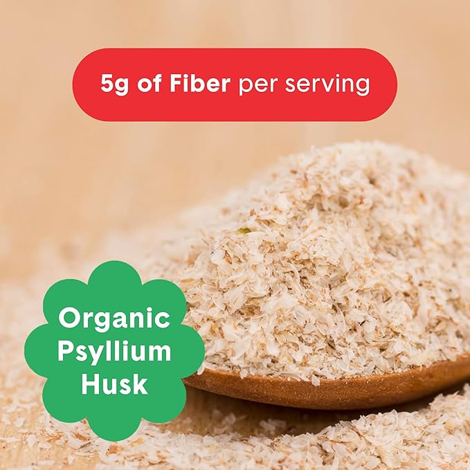 Bellway Super Fiber Powder + Fruit Sugar Free Organic Psyllium Husk Powder Fiber Supplement for Regularity Bloating Relief &amp Digestive Health Plant-Based Strawberry Watermelon (50 Servings)
