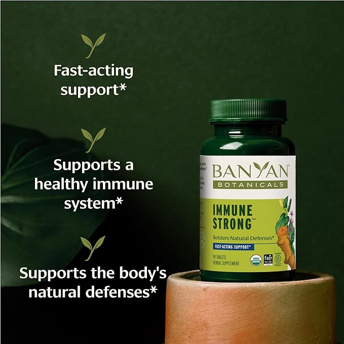 Banyan Botanicals Organic Immune Strong – Systemic Defense &amp Cellular Fortification – with Turmeric Tulsi &amp Ashwagandha for Year-Round Immune Support – 90 Tablets – USDA Organic