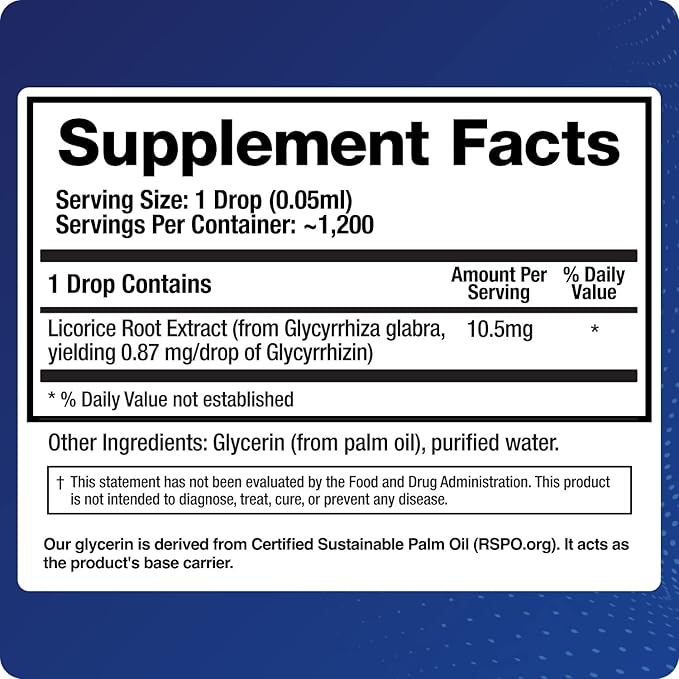 BioMatrix Licorice Root Extract (1200 Drops 2 fl. oz) More Active Ingredient Than Competing Brands (0.87 mg Glycyrrhizin per Drop) Less Doses Needed Concentrated Raise Cortisol Energy