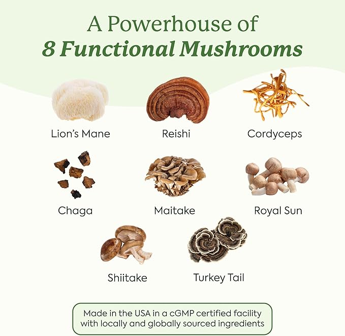 WonderDay Extra Strength Mushroom Gummies – Sugar Free Lion’s Mane Cordyceps Reishi &amp Chaga Supplement for Adults – Mood Boost Energy Focus Immune Support &amp Gut Health – Vegan Non-GMO (6