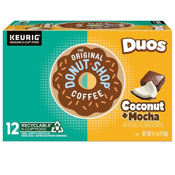 The Original Donut Shop Duos Coconut + Mocha Keurig Single-Serve K-Cup Pods Medium Roast Coffee 72 Count