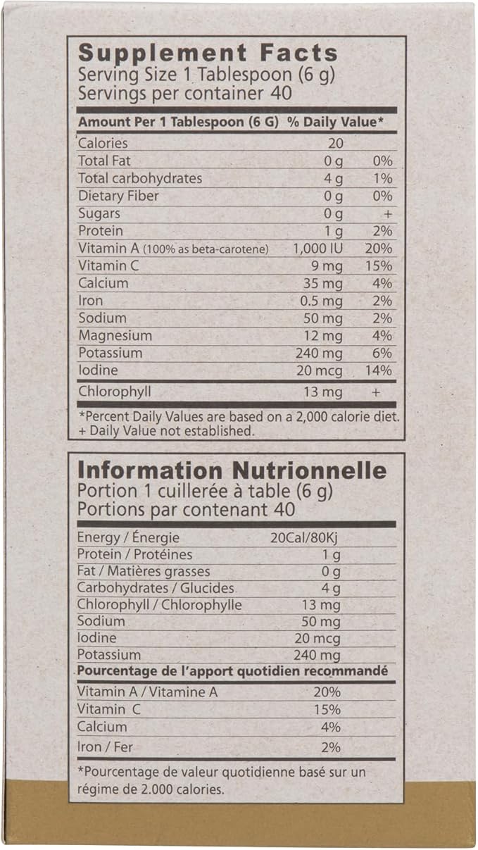 Dr. Hagiwara's Original Premium w/Kelp - Organic Barley Grass Juice Powder 8.5oz (240g) - 40 Servings
