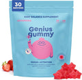 JoySpring Genius Kids Focus Gummies – Natural Herbal Brain Supplement for Kids | Vegan Gluten-Free Sugar-Free with Bacopa Gotu Kola Rhodiola – 60 Count