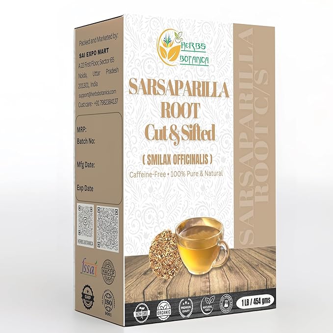 Herbs Botanica Sarsaparilla Root Natural (Sasperella Root Hemidesmus Indicus) Natural Blood Purifier for Skin Health Immunity &amp Joint Support Herbal Tea Ingredient 1 lb