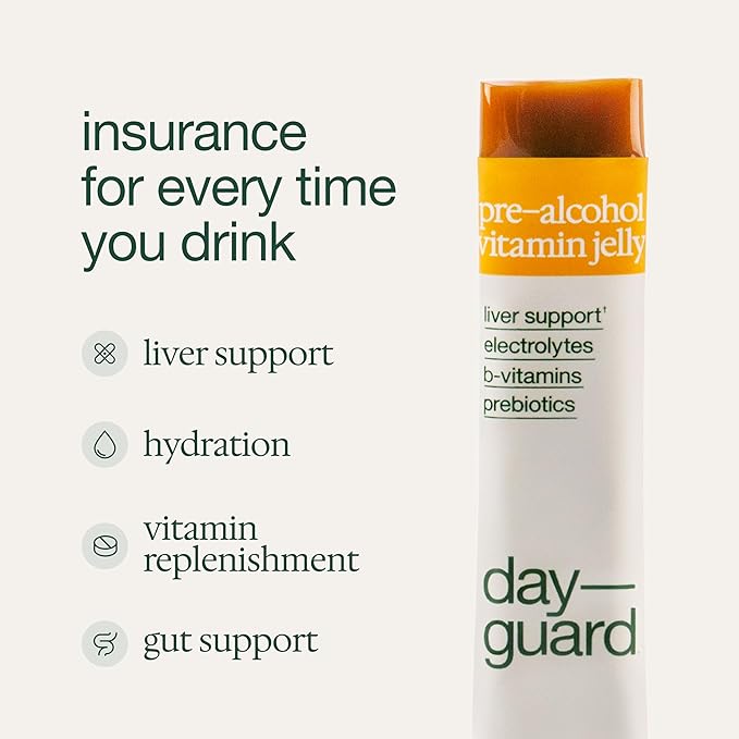 Day–Guard — Feel Better After Drinking Wake Up Refreshed Science-Backed Doctor-Formulated Pre Drinking Jelly Gummies for Regret Prevention Made in Korea 10-Pack of 22g Sticks (Mango)