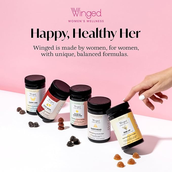 Winged Wellness Balanced Babe Hormone Balance &amp Estrogen Detox Supplement for Women - 100mg DIM &amp Milk Thistle for PMS Bloating Cramps Mood Hormonal Acne &amp PCOS Support 60 Capsules