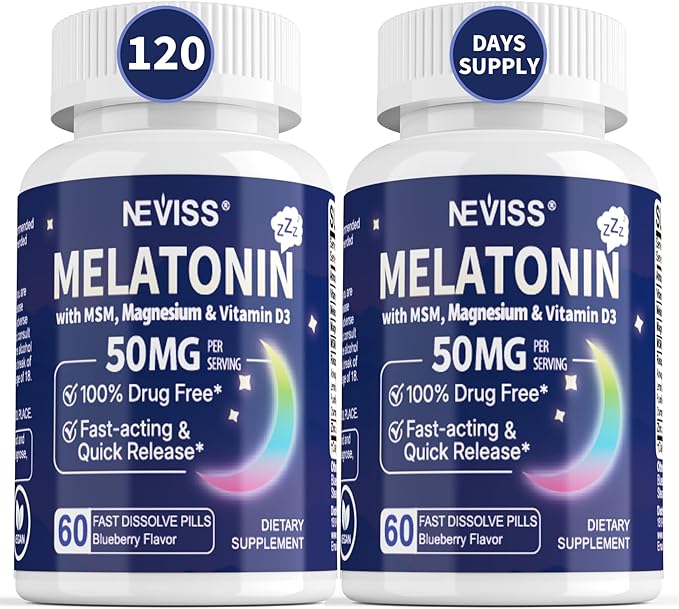 NEVISS Melatonin 50 mg Fast Dissolve + 5-HTP Gummies