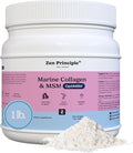 Zen Principle Hydrolyzed Marine Collagen Peptides Powder with OptiMSM® Supplement. Clinically Tested for Skin Support. Wild-Caught Fish Non-GMO. Container 16 oz