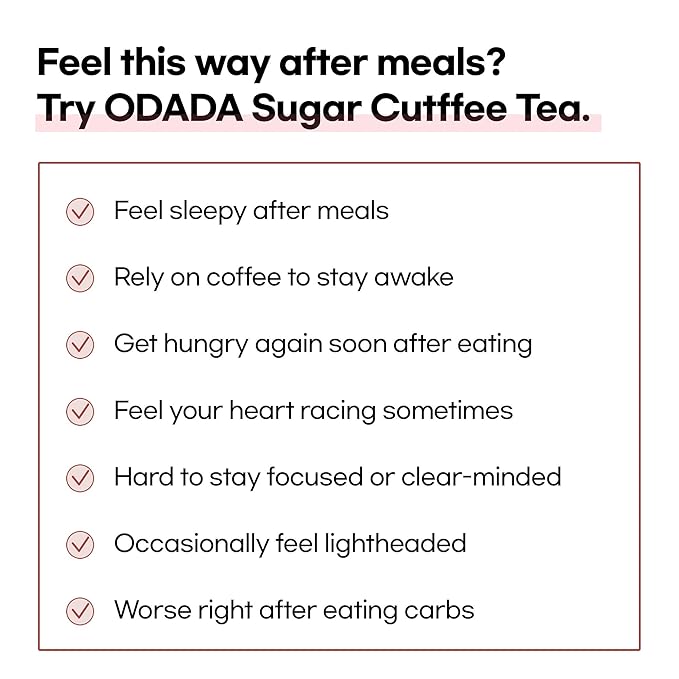 Odada Sugar Cutffee Tea Zero Sugar &amp Caffeine-Free Herbal Coffee Alternative with Bitter Melon &amp Chicory Root for Post-Meal Lightness Clean Balance &amp Daily Wellness 24 Tea Bags