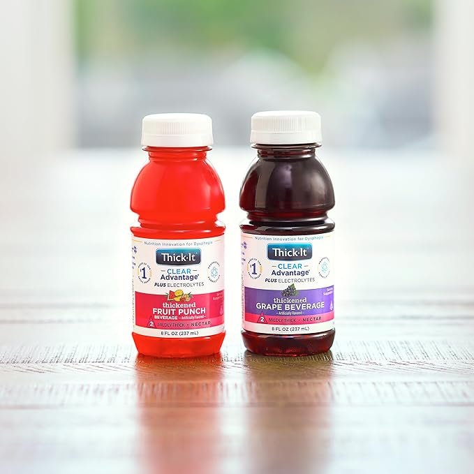 Thick-It Clear Advantage Mildy Thick Fruit Punch Plus Electrolytes Nectar Consistency Swallowing Aid Hydration on the Go Convenient &amp Ready-to-Use No Mixing Needed 8 oz Bottle (24 Pack)